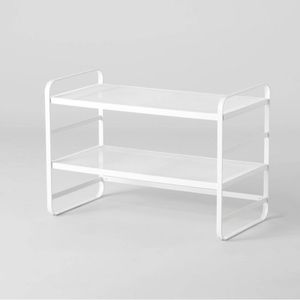 2 tier shoe rack (white metal)